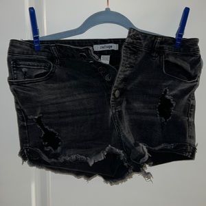 Black Refuge Jean Shorts